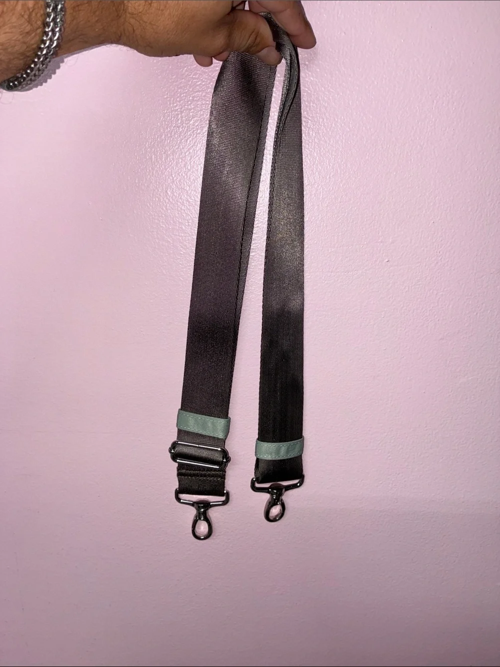 shortyLOVE Greenish grey & teal nylon Crossbody Messenger Bag